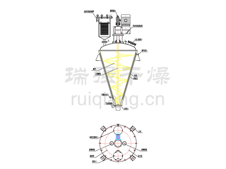 DLG系列錐形螺帶真空干燥機─【常州瑞強干燥】
